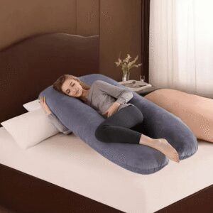 1pc Maternity U-Shaped Lumbar Pillow - Thick Support Cushion for the Lower Back, Comfortable Neck Pillow, Island Sea Island Cotton, Machine Washable, Gray, Maternity Cushion, Suitable for 25 Scenarios