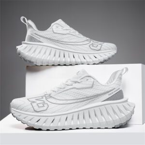 Carbon Plate Technology - Men's Road Running Shoes, Thick-Soled Casual Sneakers for Men, Comfortable and Breathable Fabric Upper, Cushioning and Shock-Absorbing MD Midsole, Slip-Resistant and Wear-Resistant Rubber Outsole, Low-Top Lace-Up Closure