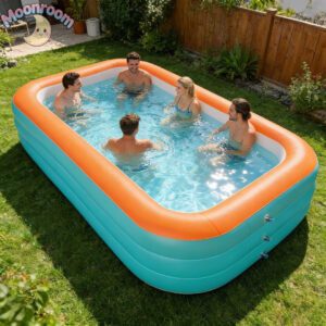1pc 1.8m, 2.1m, 2.6m, 3.18m Three-Layer PVC Inflatable Swimming Pool, Leak-Proof Seal, Portable Foldable Design, Indoor/Outdoor Use, No Electricity Required, Suitable for Lawn or Patio, Summer Party Water Activities, Essential for Family Holiday