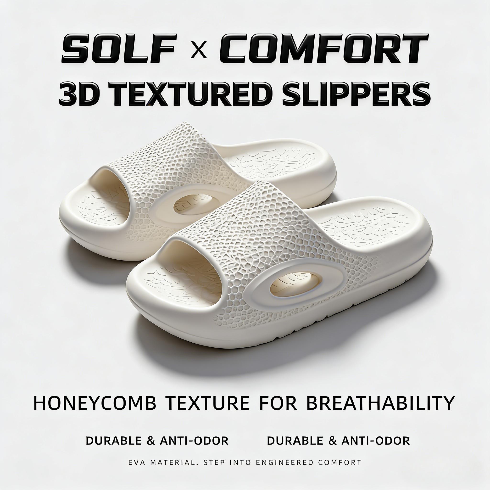 High-End Three-Dimensional Textured Unisex Outdoor Non-Slip Odor-Resistant Silent Couple Summer Cloud-Like Sports Slippers - Image 7