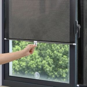 Set of 2 Wireless Roller Blinds - Black Shades Featuring 6 Suction Cups, Insulating Properties, Suitable for Bedroom, Living Room, Home Office, And Window Treatments | Contemporary Window Coverings | Easy to Install Curtains