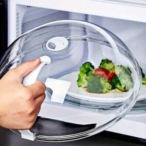 Microwave Cover with a Steam Vent And Comfortable Handle - Durable Polypropylene Lid Suitable for Microwaves And Ovens, Designed to Resist Steam While Heating Soups, Vegetables, Dumplings