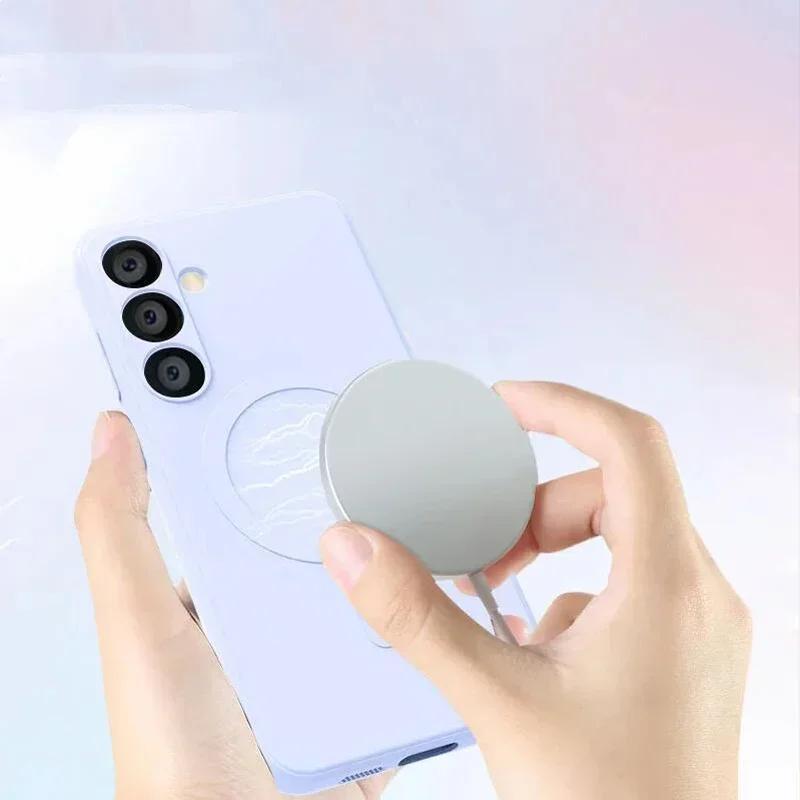 Phone Case - Liquid Silicone Magnetic Phone Case for Samsung Galaxy S25 S24 S23 S22 Ultra Plus A56 A55 A36 A16 A15 A35 Soft Matte Shockproof Shell Wireless Charging Protective Cover with Short Rope Wristband - Image 6