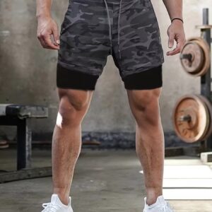 Men'S Multifunctional Running Sports Shorts | Regular Fit, Slight Stretch Fabric, Print Pattern, Drawstring Detail | Suitable For Sports, Training, Hiking & Outdoor Activities In Summer