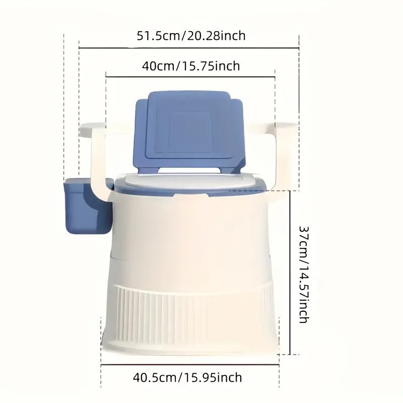 365-Day Use for Day and Night, Warm Winter Christmas New Year Portable Floor-Standing Toilet with Backrest and Armrests, ABS Material with Detachable Inner Bucket, Easy-to-Clean Design, Suitable for Elderly, Pregnant Women, and Post-Surgery Patients - Image 4