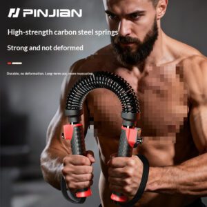 1 PJ Tornado Arm Trainer | 3-Speed Adjustable Chest and Arm Muscle Trainer for Men, Portable Upper Body Exercise Machine for Shoulder and Forearm Strength Training, Red and Orange, ABS Material