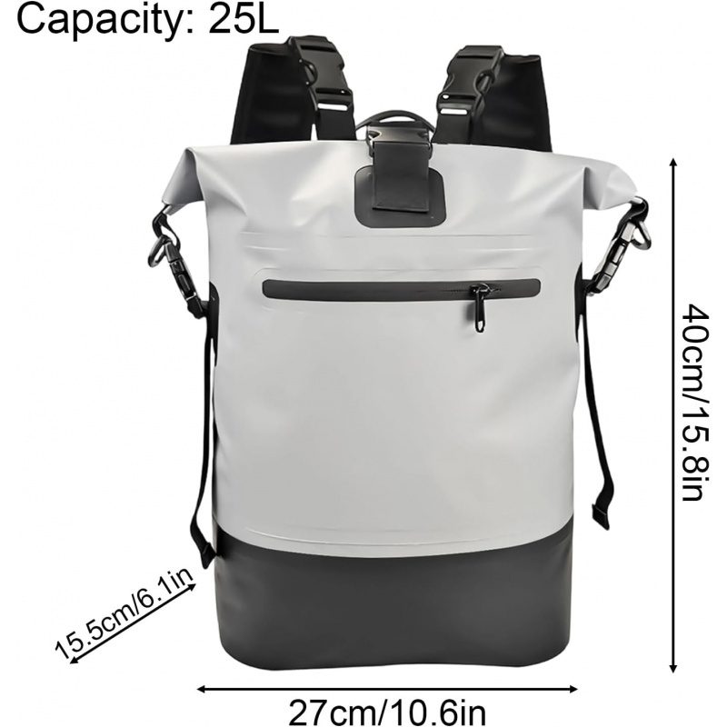 High Quality Backpack - 25L Roll-Top Heavy-Duty Pack | Men's Hiking Backpack for Hiking, Camping, Outdoor Mountaineering, Trekking, Beach Fitness & More: Sports & Outdoor - Image 5