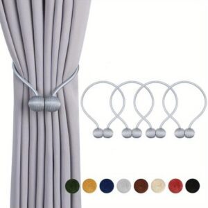 4pcs strong magnetic curtain tie decoration curtain fixator woven curtain tie buckle curtain rope suitable for home indoor and outdoor use