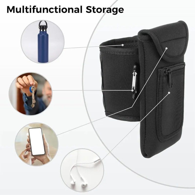 Magnetic Water Bottle Sleeve Pouch Magnetic Water Bottle Holder Multi Purpose Magnetic Bag for Gym Office & Travel Smartphones, Keys, Cards - Hands-Free Workout Mount for Treadmills, Benches, Equipment - Essential Fitness Storage Pouch - Image 8