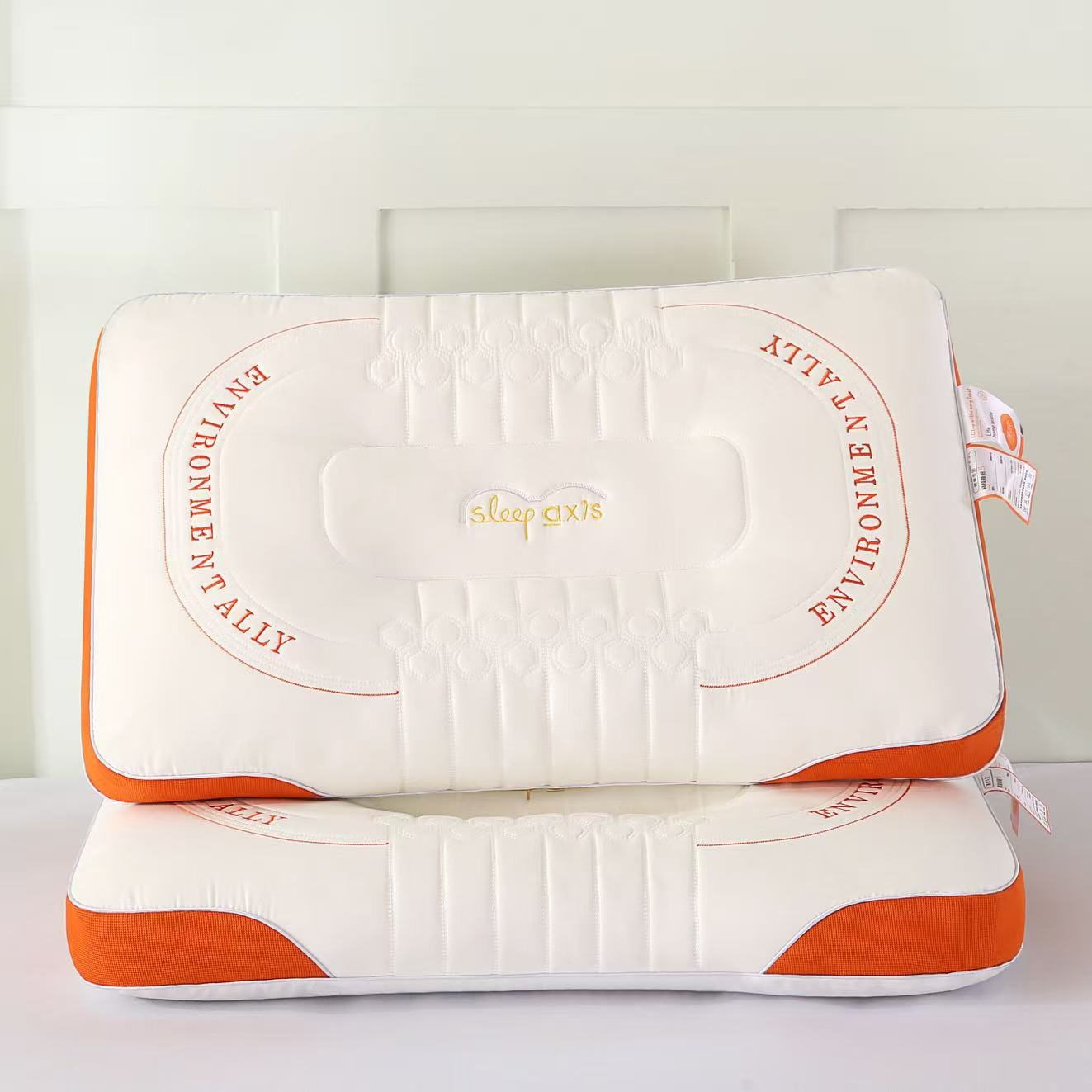 1pc Deep Sleep Pillow Provides Refreshing Sleep All Year Round, with a Soft and Highly Elastic Pillow Core. Its Ergonomic Neck-supporting Design Conforms to the Physiological Curve, While Zoned Support Technology Accommodates Both Side and Back - Image 4