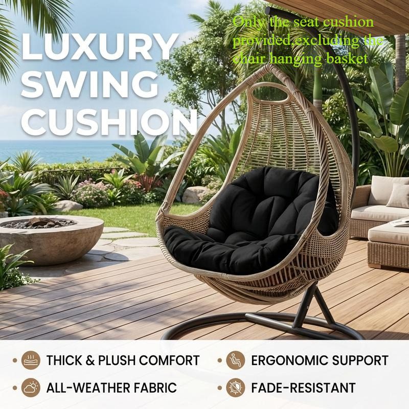 Indoor Outdoor Egg Chair Pad, Heavy Weight Fabric Durable, Soft Filling Like Clouds, User-Friendly Ties Fixation, for Study And Sunbathing, Suspended Seating Mat