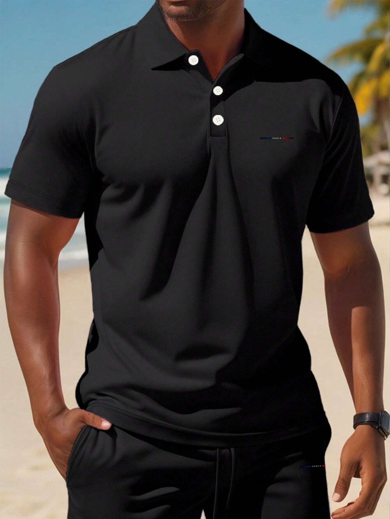 Men'S Summer Polo Shirt Sports Casual Outfit, Featuring a Short-Sleeve Collar Design And Pocketed Belt Shorts, Perfect for Outdoor Leisure And Beach Relaxation - Image 7