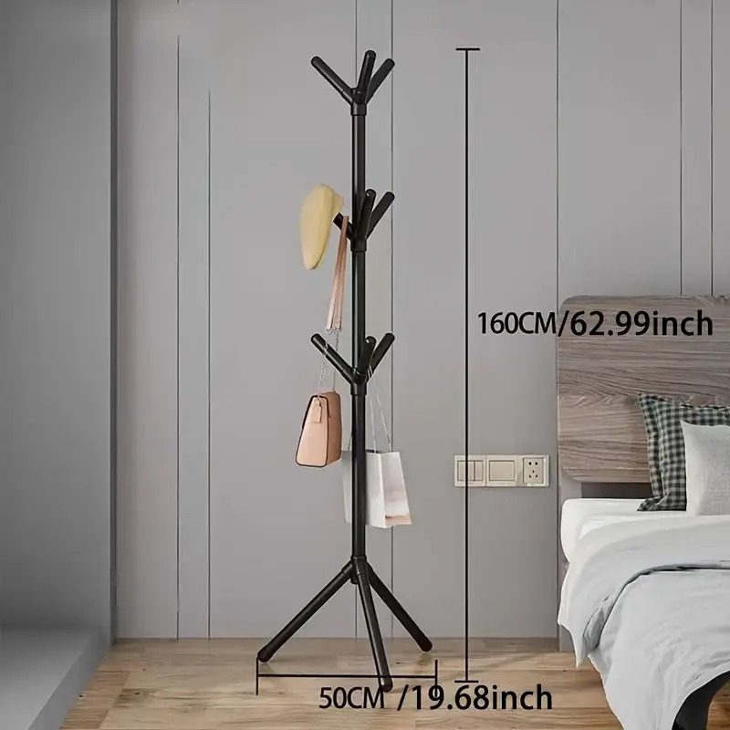 Independent Tree-Shaped Wrought Iron Coat Rack, Easy Clothing Storage Artifact! Durable Metal Frame Lightweight Design, Suitable for Suits, Hats, Bags, Living Room / Bedroom / Home Office Universal, Modern Decoration + Storage Double Effect!