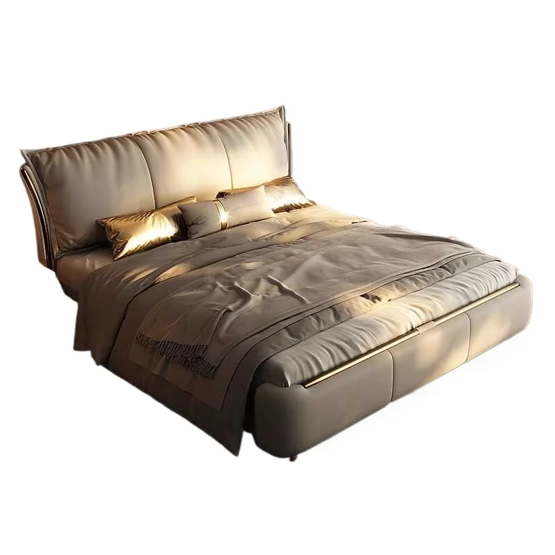 Beige Princess Modern Bed Frame Waterproof Designer Bedroom Double Bed Frames Full Size Queen Camas De Dormitorio Home Furniture - Image 6