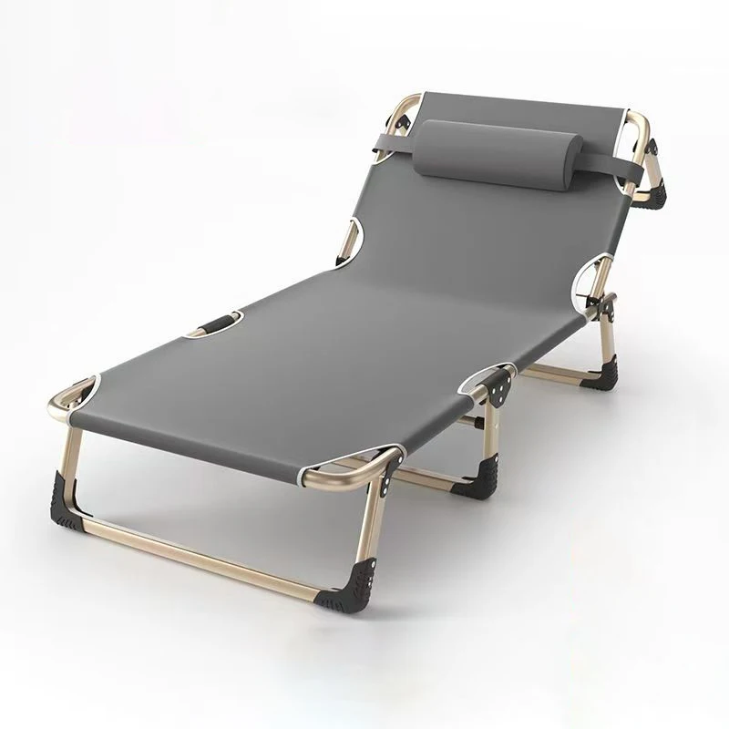 Folding cot with mattress lounge chair for patio beach detachable headrests soft cushion adjustable backrests portable bed - Image 6
