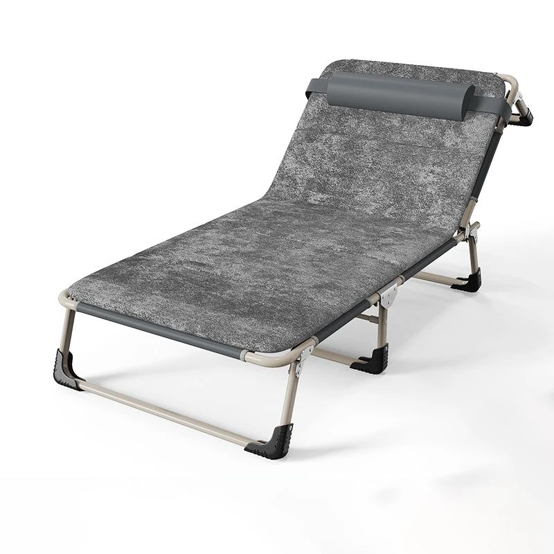 Folding cot with mattress lounge chair for patio beach detachable headrests soft cushion adjustable backrests portable bed - Image 5