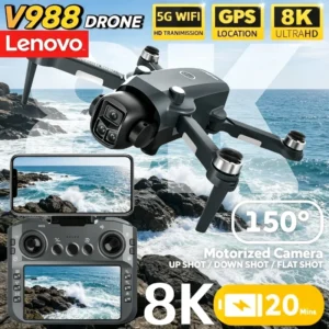 Lenovo V988 Professional Drone 8K HD Dual Camera 5G WiFi FPV With Large Screen Remote Control Foldable Quadcopter
