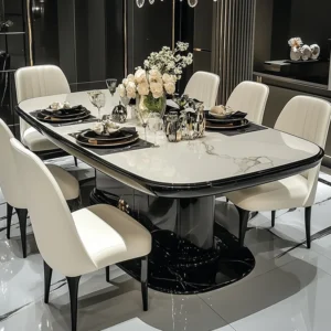 Luxury Chairs Dining Table Kitchen Restaurant Extending Living Room Dining Table Designer High Console Muebles Home Furniture
