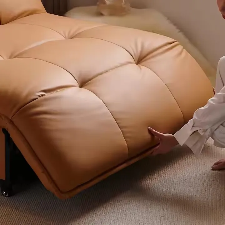 Modern Luxury Leather Folding Sofa Bed Power-Operated With Storage For Bedroom Living Room Hotel Or Apartment - Image 3
