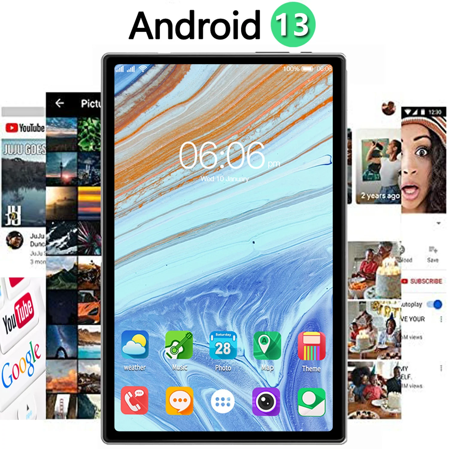 New Upgraded Pad 10.1 Inch Android Tablet Octa Core 4GB+64GB ROM Dual Phone Call WiFi Google Play Tablet PC with Keyboard case - Image 2