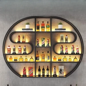 Restaurant Storage Bar Cabinet Display Buffet Wall Luxury Nordic Bar Cabinet Led Commercial Gabinete Drinking Bar Furniture