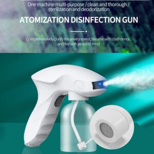 280ml Capacity Blue Light Nano Handheld Atomizing Spray Gun, USB Rechargeable 1200mAh Battery - Anti-Clog Nozzle, Non-Slip Handle, Portable for Home/Travel/Outdoor/Holiday Gifts