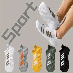 1/3/5 pairs Men's and Women's outdoor sports socks, spring/summer thin breathable boat socks, toe design, running socks, fitness socks for daily wear