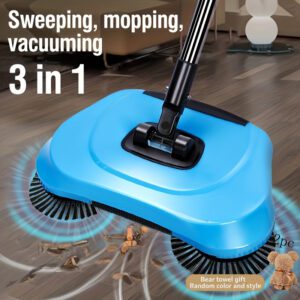 3-in-1 Cordless Dust Push Broom, Dustpan, and Mop Combo, Vacuum Cleaner Set, Long Handle Design, Durable Plastic, Suitable for Hardwood Floors and Tiles - Space-Saving Multi-Functional Household Cleaning Tool, Efficient Design, Easy to Clean Pet Hair