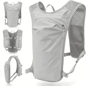 Breathable Lightweight Sports Backpack, Multi-Pocket Solid Color Running Vest, Suitable for Marathon Running, Cycling, And Outdoor Activities